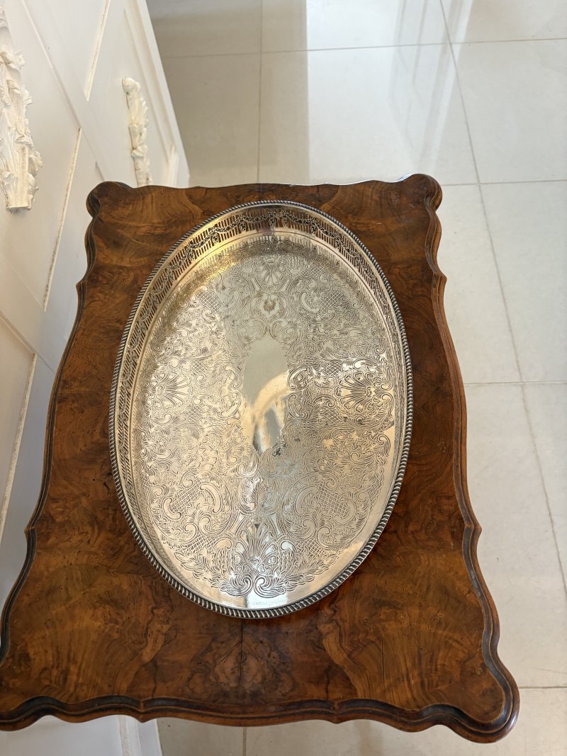 Outstanding Quality Small Antique Edwardian Silver Plated Tea Tray - Image 7